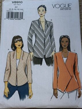 Vogue women's blazer jacket sewing pattern